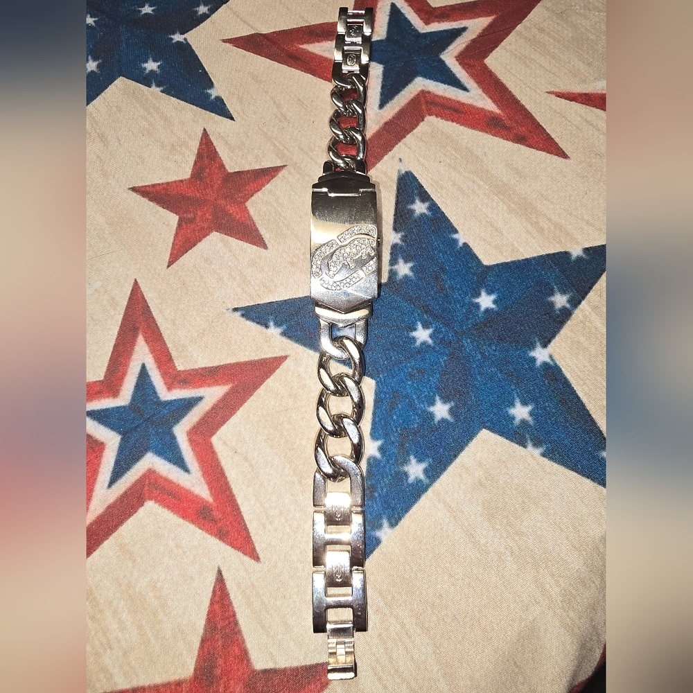 Marc Ecko Silver Jewelry Curb Chain Bracelet Watch